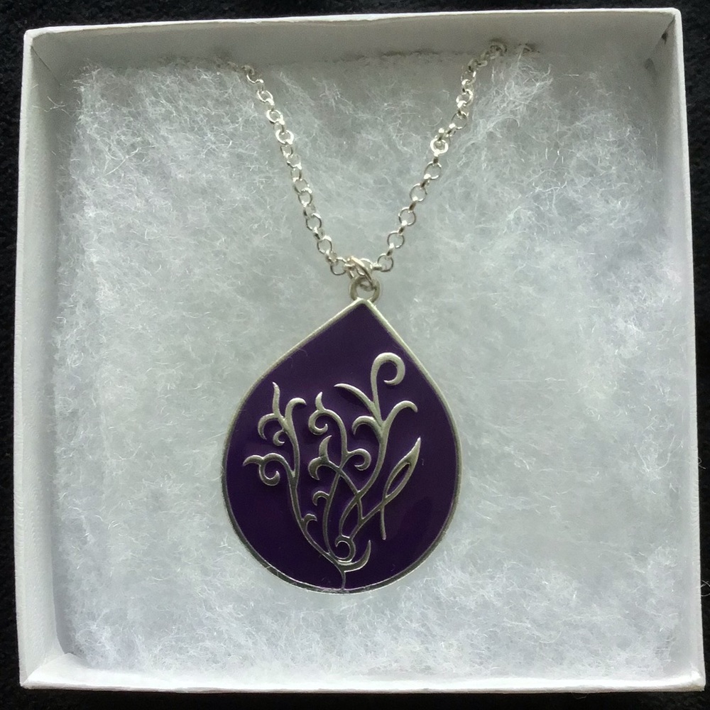 Tear drop Younique branded necklace